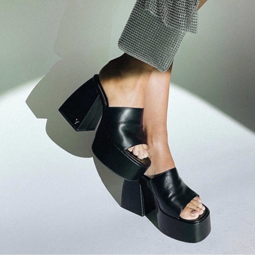 Windsor Smith- Black Platform Mules - image 1